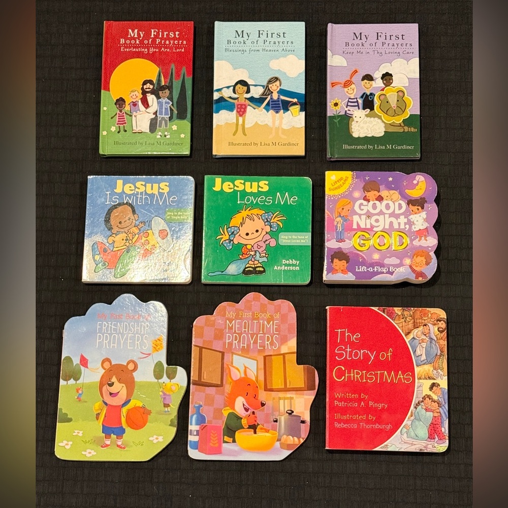 Lot of 9 Baby Board Book Set - Assorted Religious & Prayer Stories